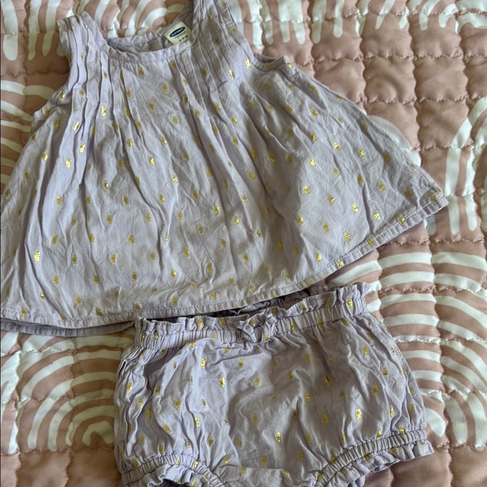 Kids Lavender and Gold Dress Set